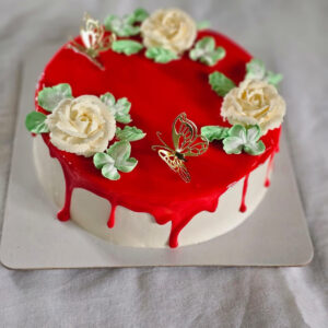 Rose on Crimson Glaze